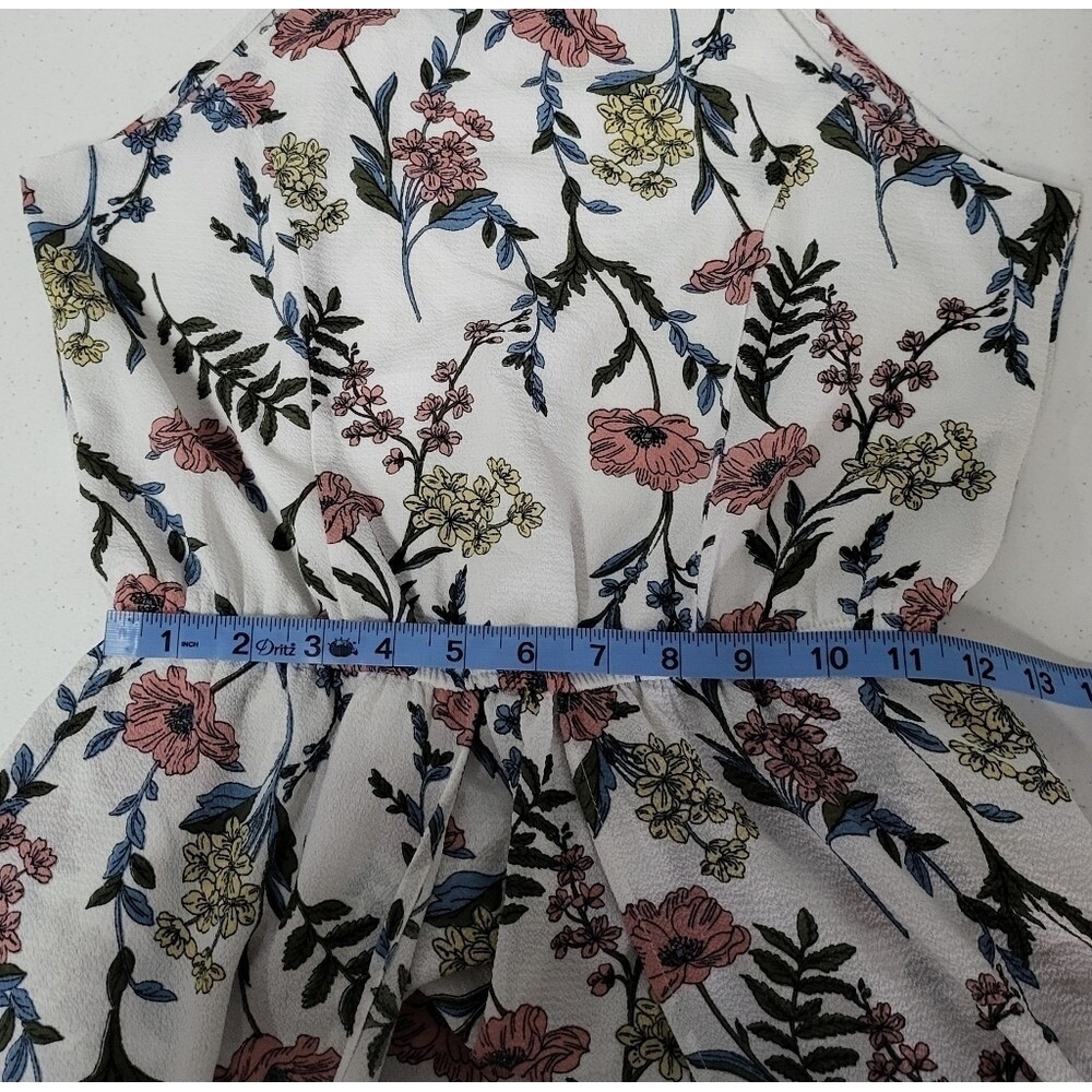 Trixxi Shorts Romper With Dress Tail Floral Print Sleeveless Dress, Halter Neck - Picture 4 of 12